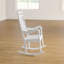 Chaise berçante d'extérieur compacte classique blanche en bois massif résistant aux intempéries-2127049163