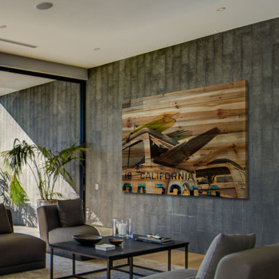 « cali day », reproduction d’art sur bois de pin naturel