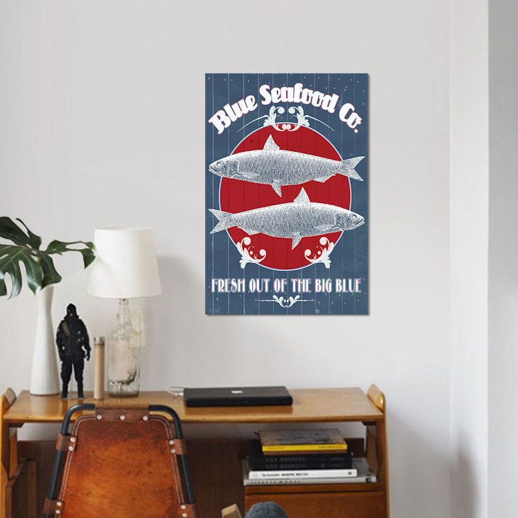 « de mer co. iv », impression sur toile, H 18 po x l 12 po x P 1,5 po, Toile tendue, Pas de tapis
