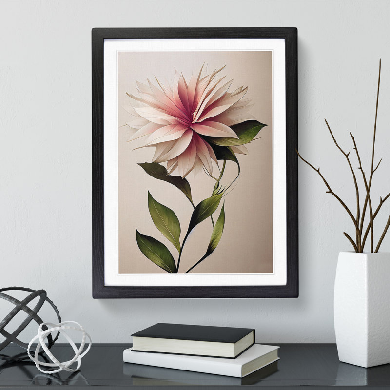 The Appealing Flower - Wall Art, Black Framed Paper, 36cm H x 27cm W, White