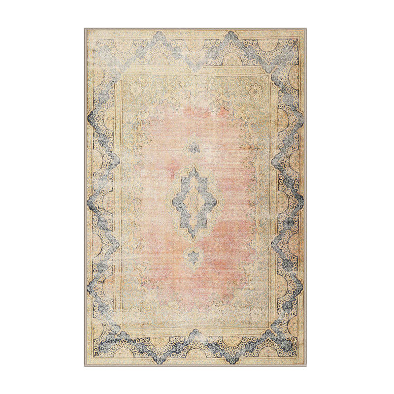 Tapis oriental beige en laine / polyester tissé à la machine Cociani, Rectangle 5 pi x 7 pi