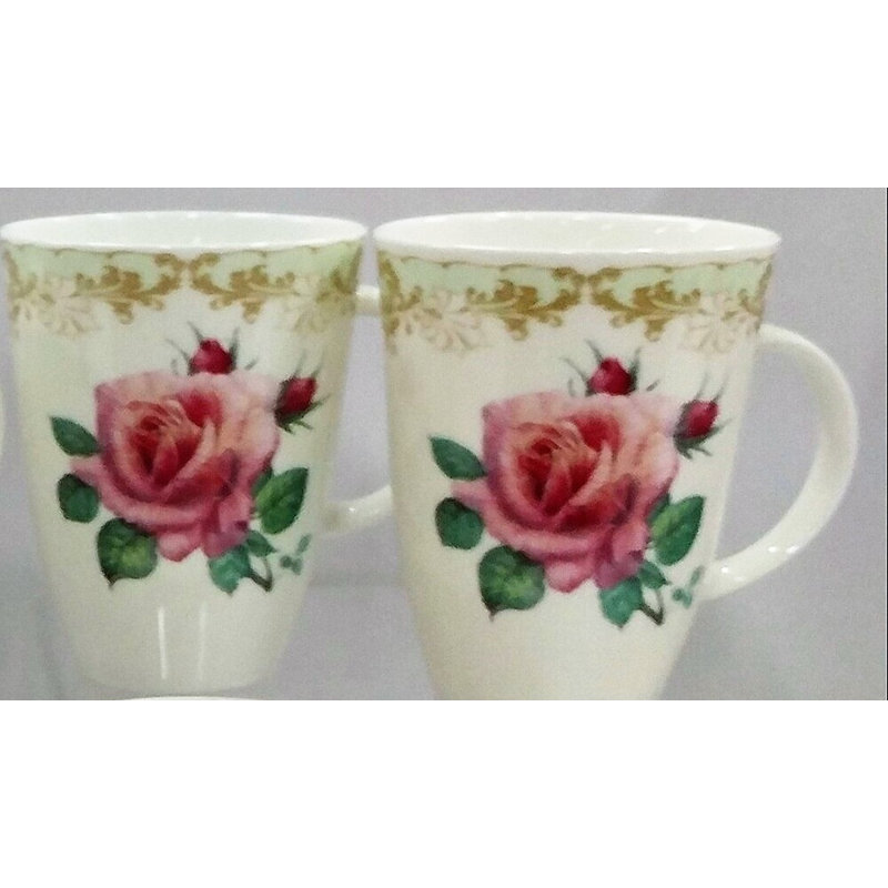 Grande tasse Kirkham Louise-roses rétro-ensemble de 2, couleur verte