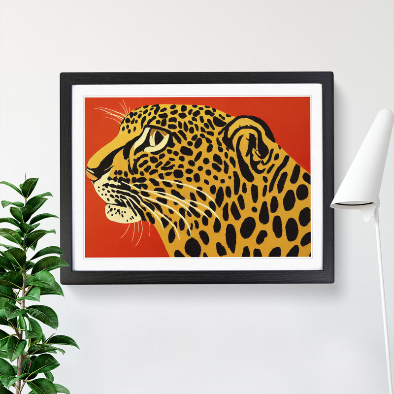 Artistic Leopard - Single Picture Frame Print, Black, 34cm H x 46cm W