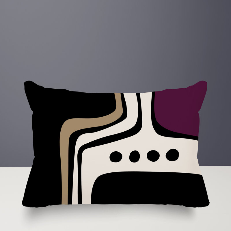 Coussin lombaire réversible intérieur / extérieur Sofi Minimalist, H 18 po x l 25 po, Mauve