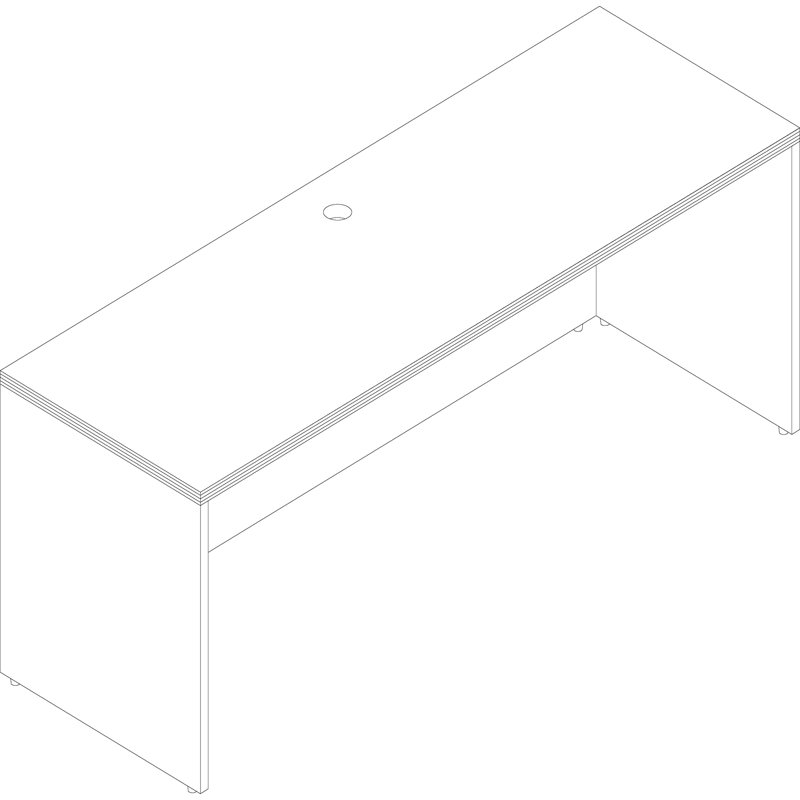 Chateau Desk Shell, Mahogany, 30" H x 59" W x 23.6" D