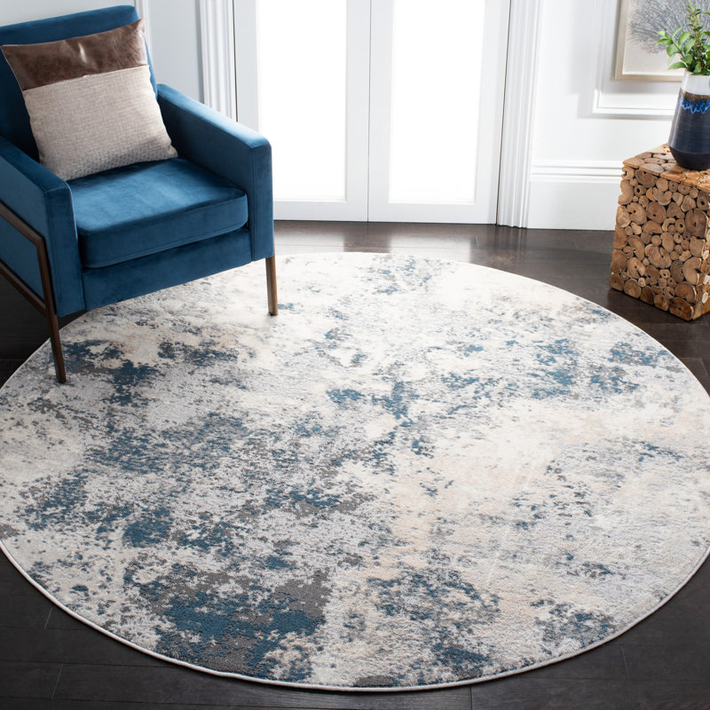 Lagoon Performance Abstract Rug, Round 6'7"