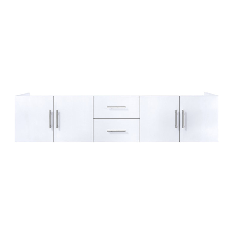 Meuble-lavabo blanc brillant 80 po x 22 po - Deux compartiments spacieux, tiroirs, fermeture en douceur, entièrement assemblé, bois massif et matériaux, espace de rangement pour salle de bain L 22 po avec cadre et panneaux