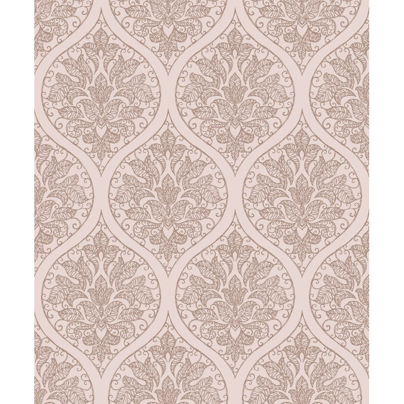 Emporium 10m x 53cm 3D Embossed Metallic Finish Wallpaper Roll, Pink/Pink Gold