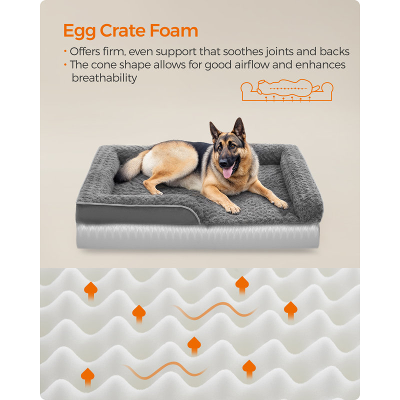 Orthopedic Dog Bed For Large Dogs, Memory Foam Dog Bed Sofa Pet Couch With Sides, Removable Washable Cover And Waterproof Liner