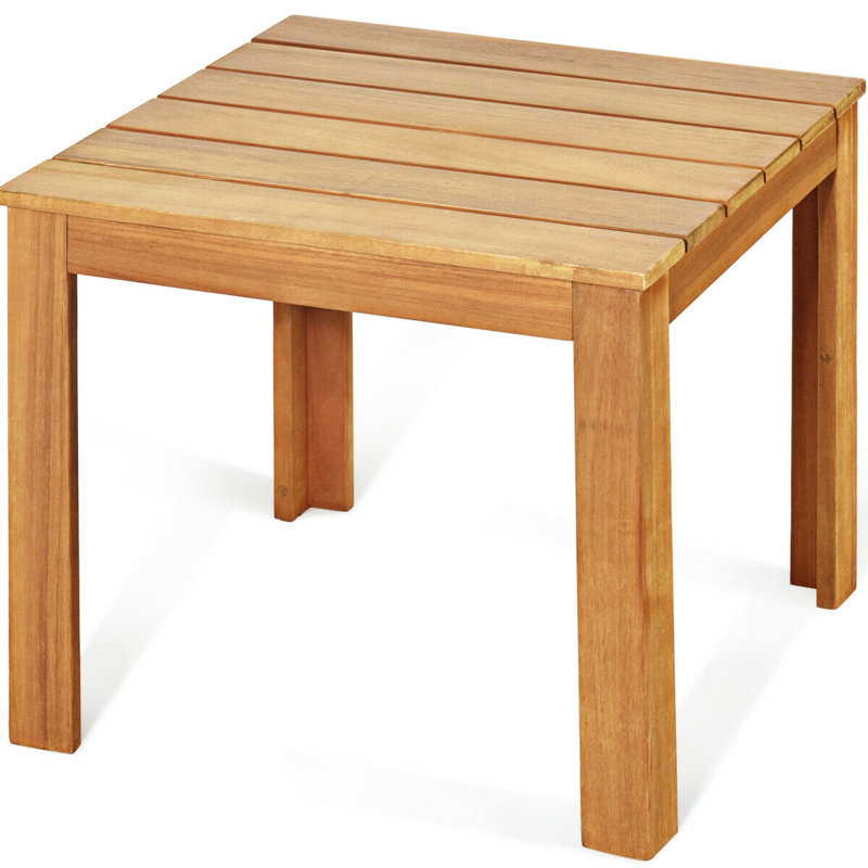 Stella Square Acacia Outdoor Side Table , 18'' in. W 18'' in. D, Natural