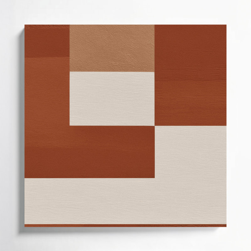 Minimalisme 59, art mural sur toile brune, H 16 po x l 16 po