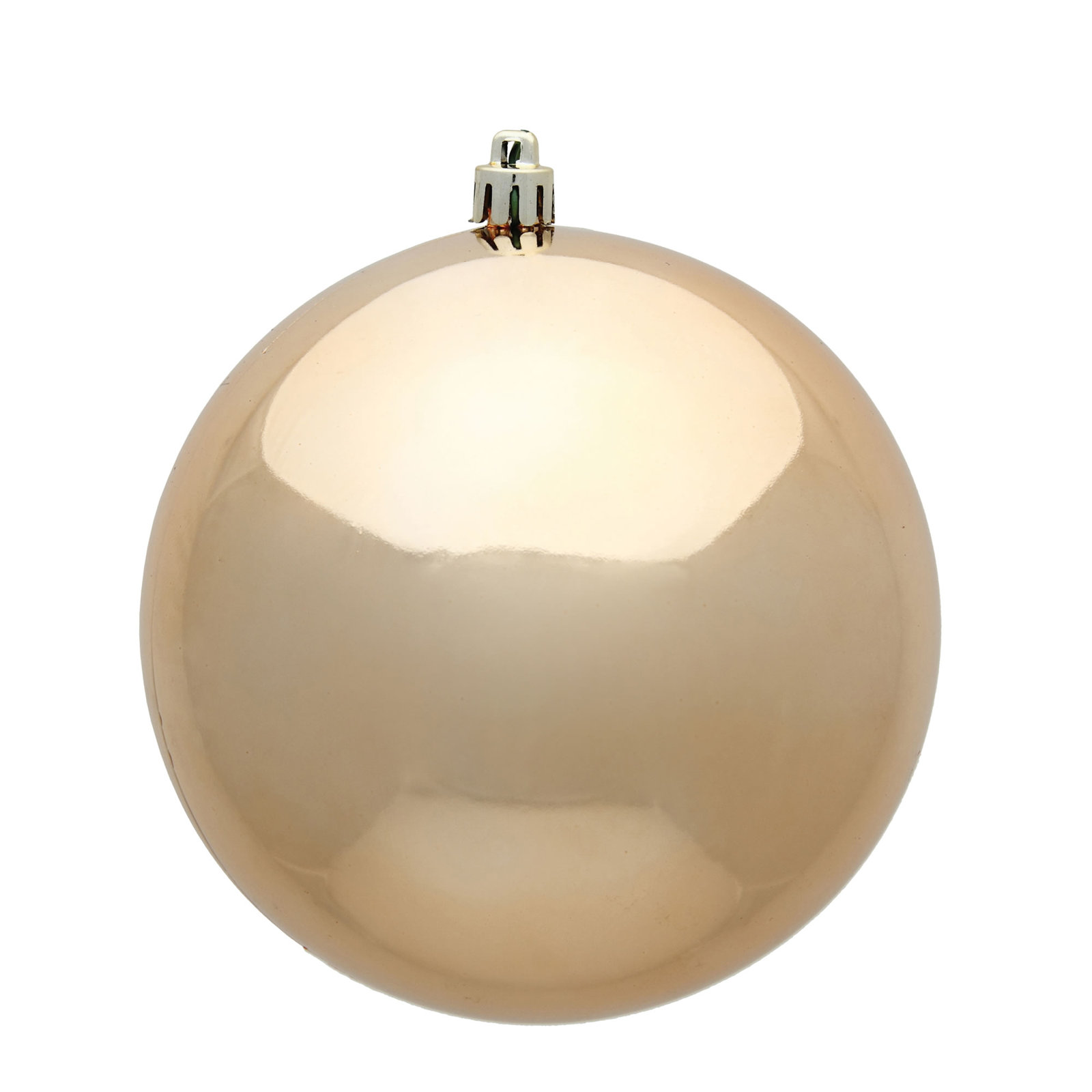 Holiday Décor Ball Ornament, Cafe Latte Shiny, 3" H x 3" W x 3" D