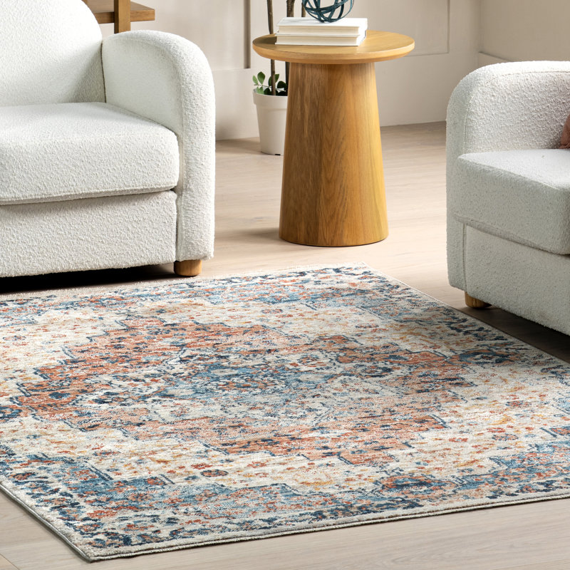Tapis médaillon Demartino, Tapis de couloir 2 pi 6 po x 6 pi