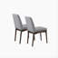 Chaise de salle à manger rembourrée en tissu gris, brun (ensemble de 2)