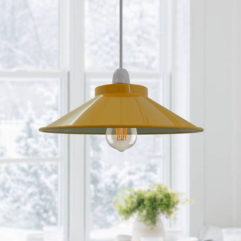 8.5cm H Metal Cone Lamp Shade ( Screw On ), Yellow