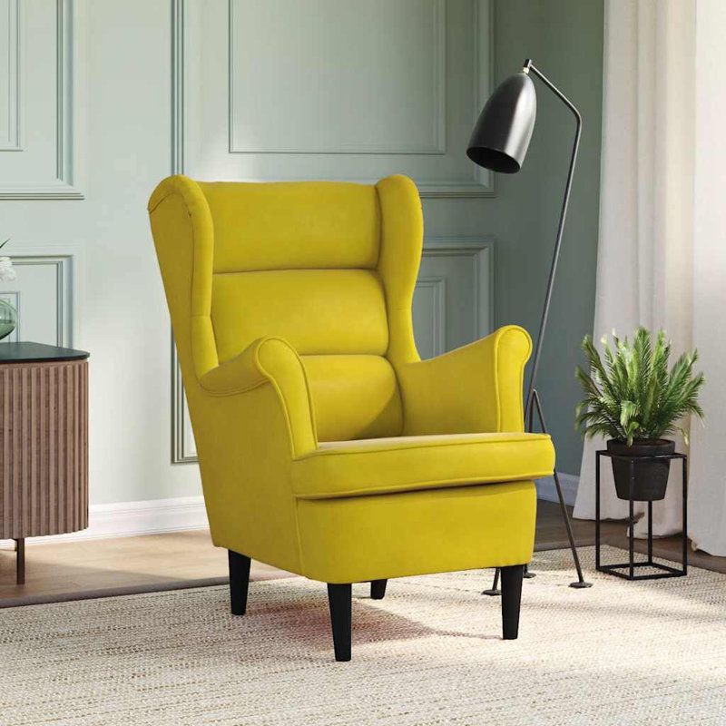 Jelez armchair, Polyester jaune moutarde