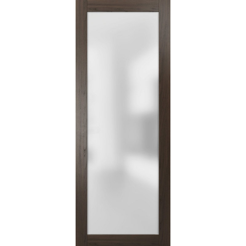 Dalle de porte intérieure moderne Planum, 32 po x 80 po, Marron foncé