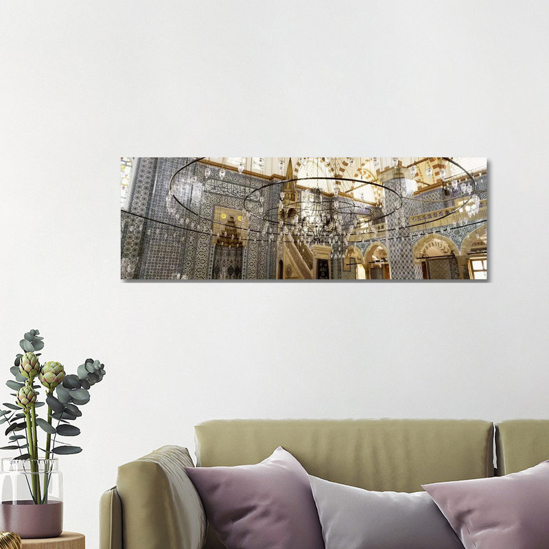 Interiors Of A Mosque, Rustem Pasa Mosque, Istanbul, Turkey - Wrapped Canvas Panoramic Print