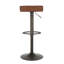 Tabouret de bar industriel en métal antique et similicuir brun par - ensemble de 2