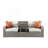 Salena Beige Fabric & Gray Wicker Patio Sofa W/2 Pillows & 2 Ottomans