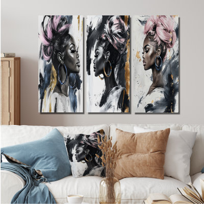 Fashion Portrait Of African American Woman I - Fashion Woman Canvas Art Wall Art Collection
