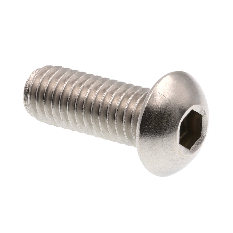 Socket Cap Screws, Button Head, Hex (Allen) Drive, 3/8 in-16 X 1 in, Grade 18-8 Stainless Steel (10 Pack), Stainless Steel