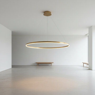 Stockham 1-Light Unique Geometric Chandelier Round Circle LED Kitchen Island Pendant