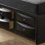 Grand lit de rangement moderne noir, 49 po de hauteur x 64 po de largeur, 92 po de profondeur, chambre de rangement avec rangement intégré, construction, assemblage de bricolage pour une chambre propre et bien rangée,