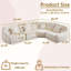Canapé modulaire incurvé en chenille beige, canapé sans os avec 4 coussins. Assemblage gratuit-2086141834