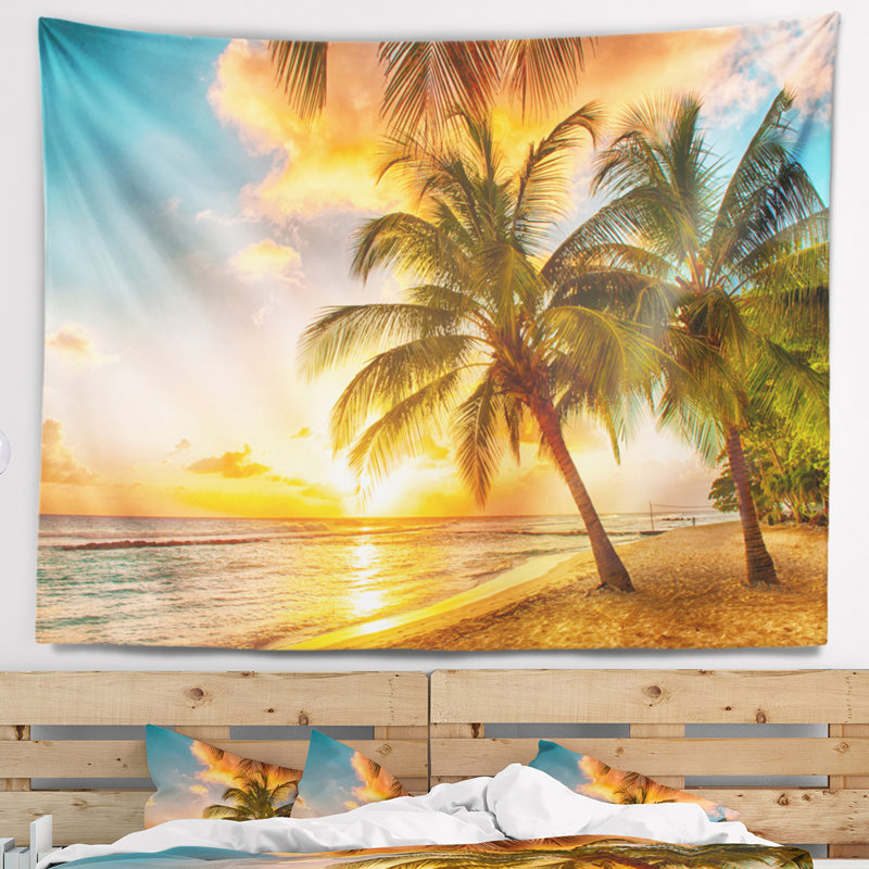 Photographie barbade paysage tapisserie, H 32 po x l 39 po