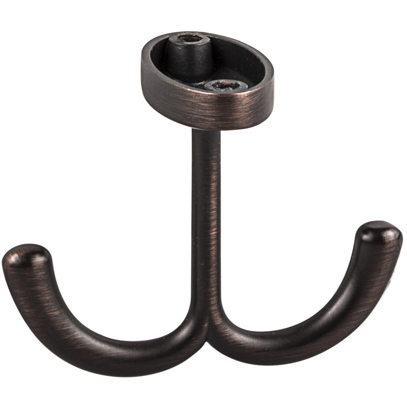 Double Zinc Ceiling Wall Mounted Robe Hook, Brushed Oil Rubbed Bronze