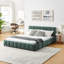 Lit tapissier, base de lit tapissier confortable, tissu chenille, avec tête de lit et base de lit solide-2058257035-2058257034