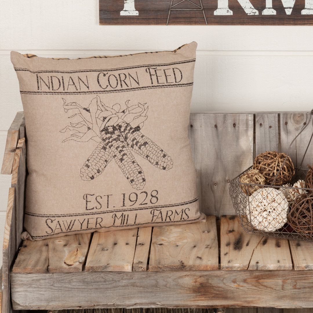 Sawyer Mill Corn Feed Square Cotton Pillow Cover & Insert VHC Brands