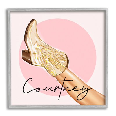 Southwestern Cowgirl Boot cmw-084 Personalized Wall Art