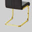Chaises de salle à manger modernes, chaise d'appoint rembourrée en similicuir à haut dossier avec tube en forme de C. Plaqué pieds en métal doré pour salle à manger, cuisine, meuble-lavabo, patio, club, chaise de bureau d'invités (ensemble de 4) (noir + pu)