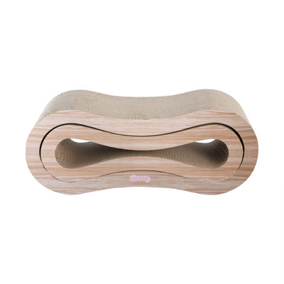 Suvi 26" Modern Cardboard Infinity 2-in-1 Lounge Bed Cat Scratcher with Catnip