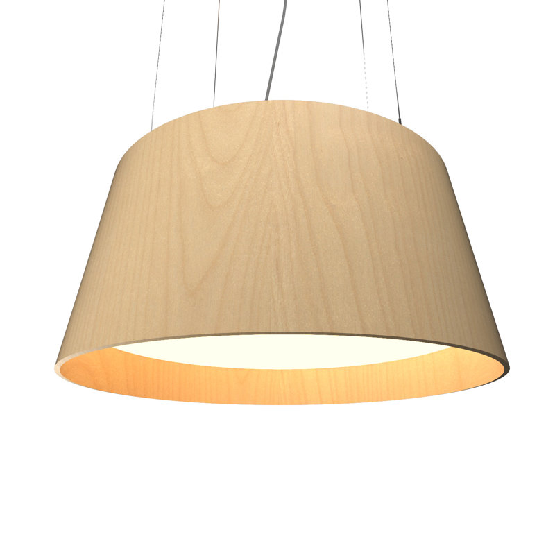 1 - Light LED Pendant, Maple, 13.65" H x 39" W x 39" D