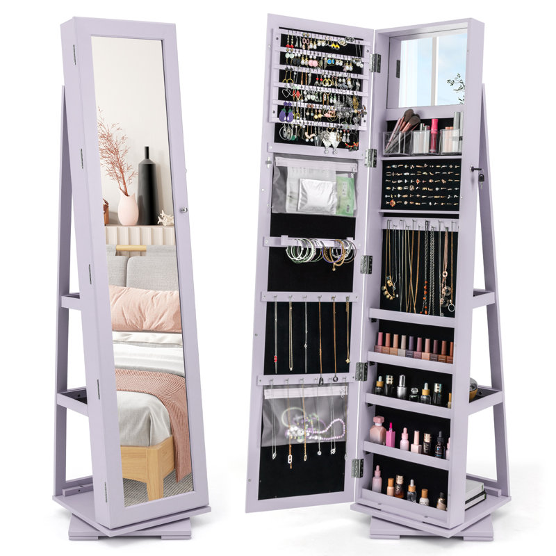 Freestanding Jewelry Armoire, Purple