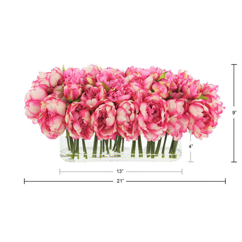 Peonies Arranged in a Glass Vase, Pink