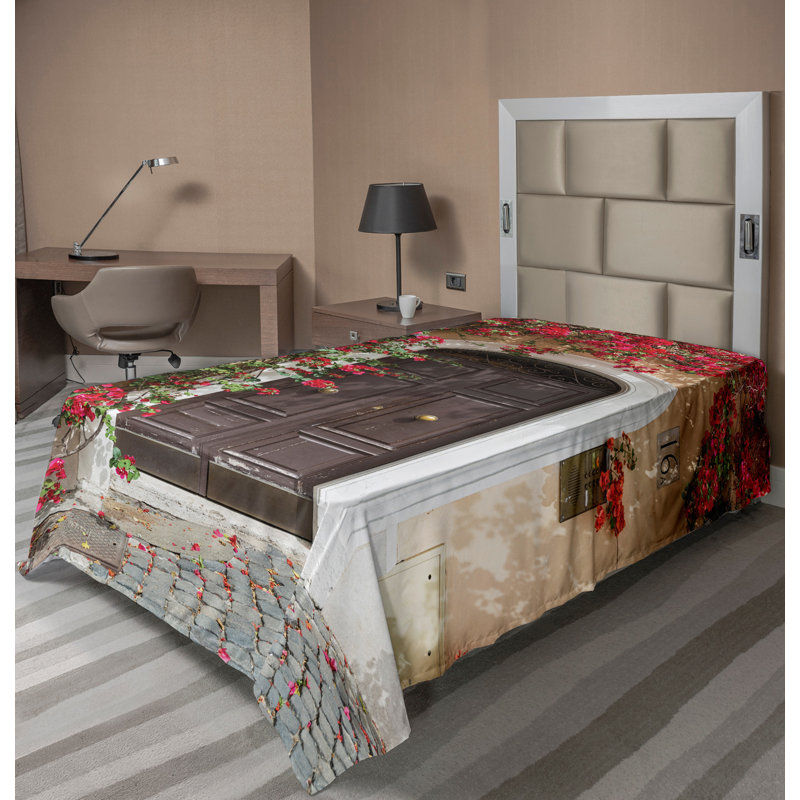 Multicolore Ambesonne, Drap plat pour lit simple