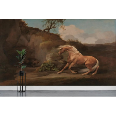 Wild Horse Rocky Landscape Wall Mural for Home Decor