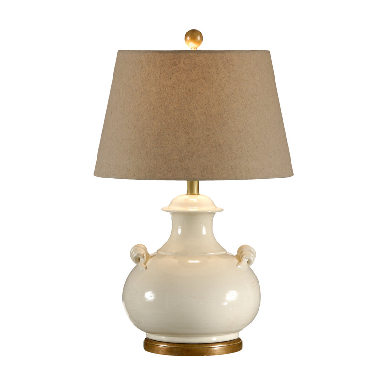 Niccolo Ceramic Table Lamp, Ivory/White Glaze
