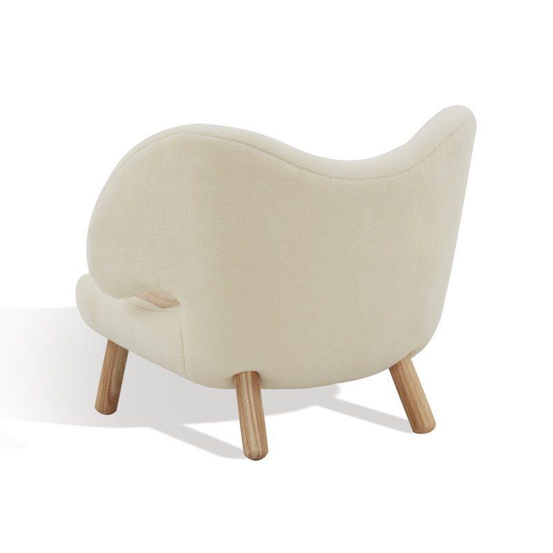 Felicia Contemporary Accent Armchair, Ivory, Natural