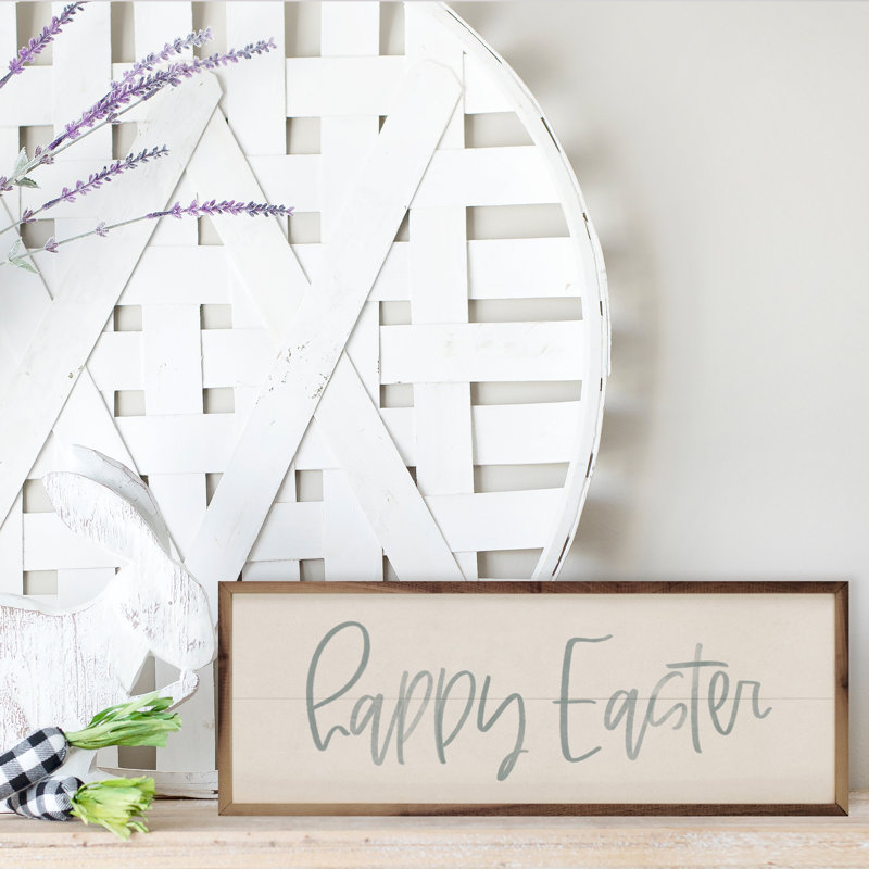Happy Easter Blue Watercolor, H 12 po x l 36 po