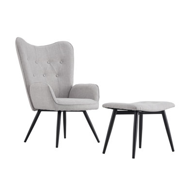 Baranowski Upholstered Armchair with Footstool
