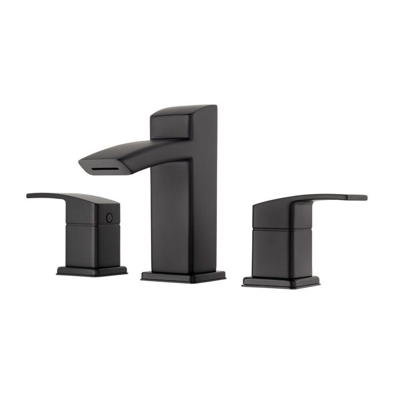 Kenzo Double Handle Deck Mounted Bathroom Faucet, Matte Black