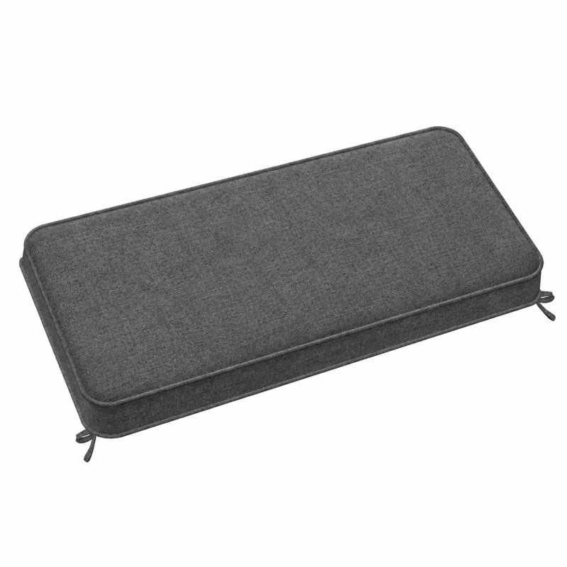 Coussin de banquette sur mesure de 7,6 cm de haut avec double passepoil et 2 attaches pour banquette de salle à manger ou coin repas.