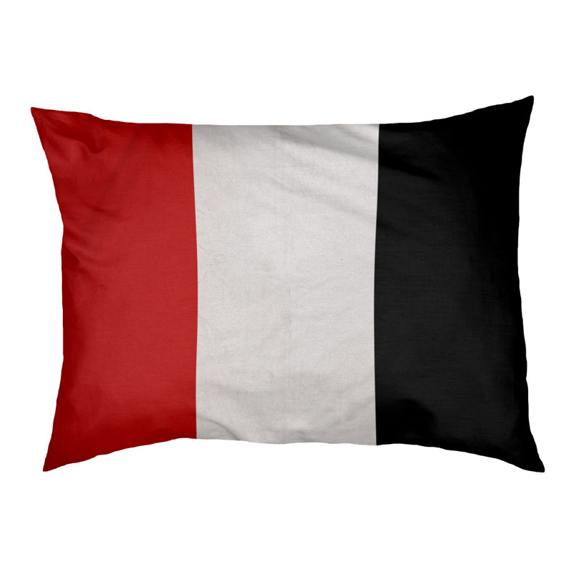 Coussin Atlanta, Petit (l 28 po x P 18 po x H 6 po), Rouge / blanc / noir