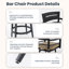 Ensemble de bar d'extérieur moderne 5 pièces, noir Ember avec table inspirée du marbre et 4 chaises pivotantes, coussin Sunbrella-231892305