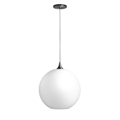 14 in. Brush Nickel Globe Pendant Light